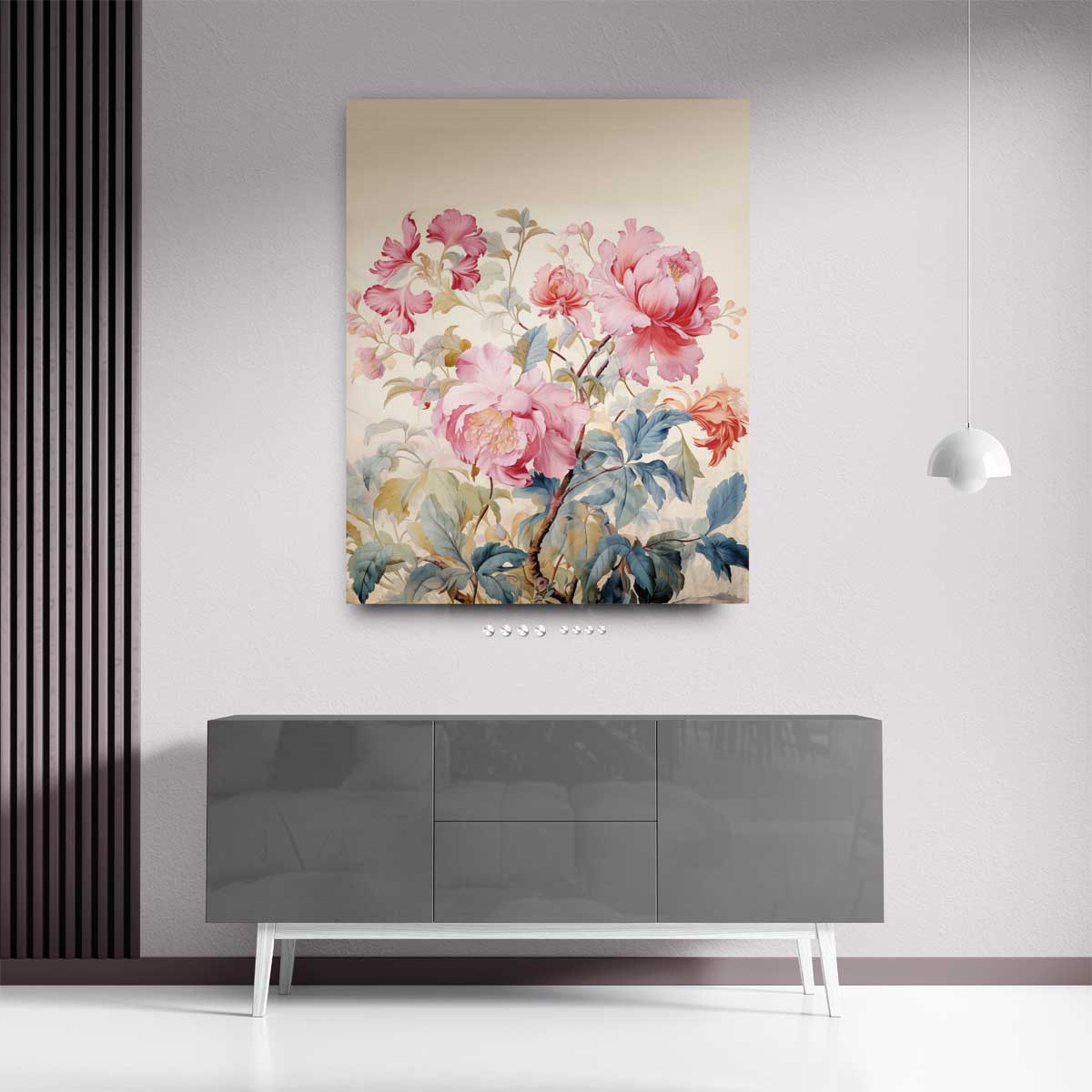 Bloemenpracht op Behang – plexiglas kunstwerk als wanddecoratie