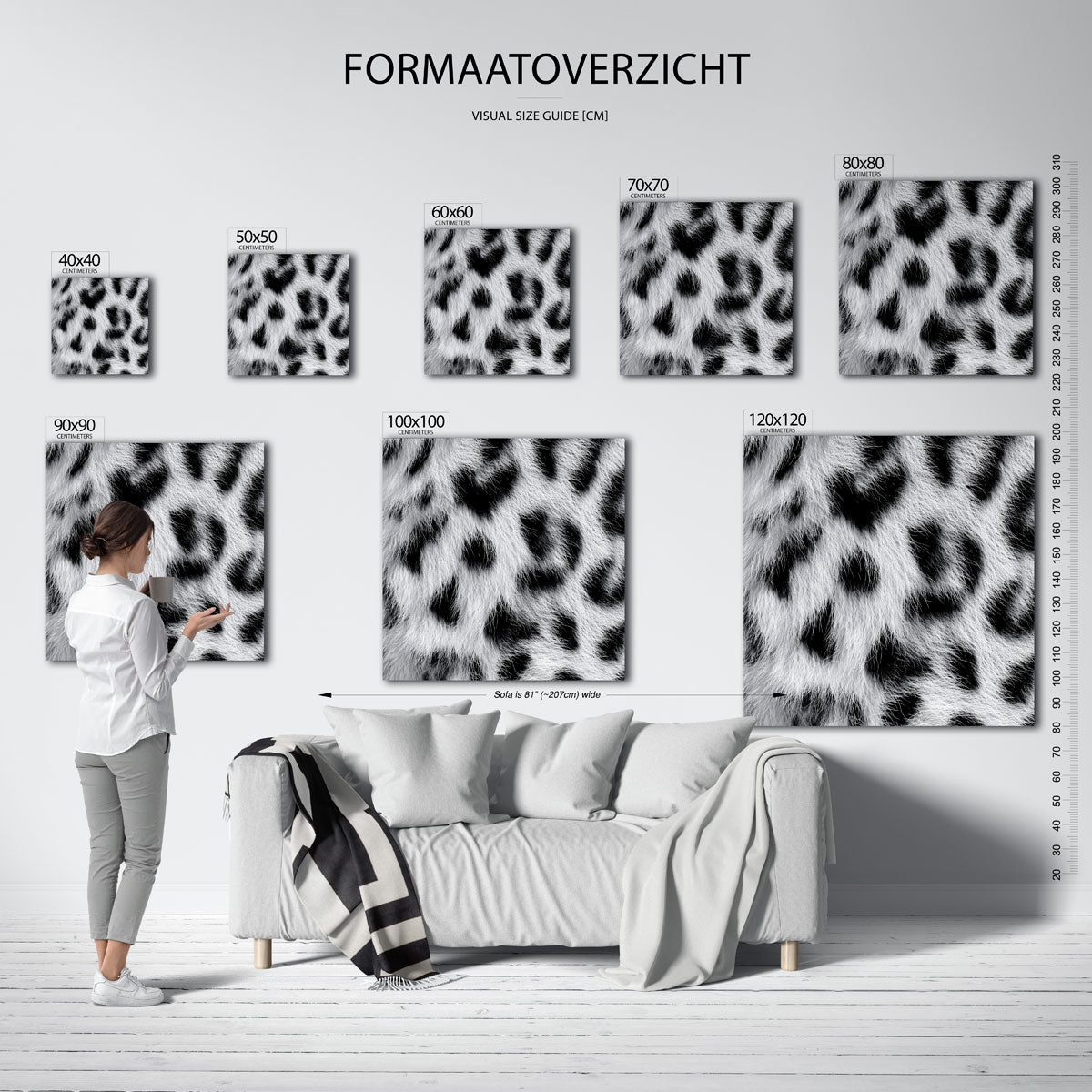 Dierenprint – vierkante muurposter met jungle thema