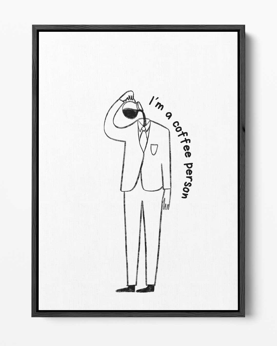 Stijlvolle koffieliefhebber illustratie – portret kunstwerk als wanddecoratie