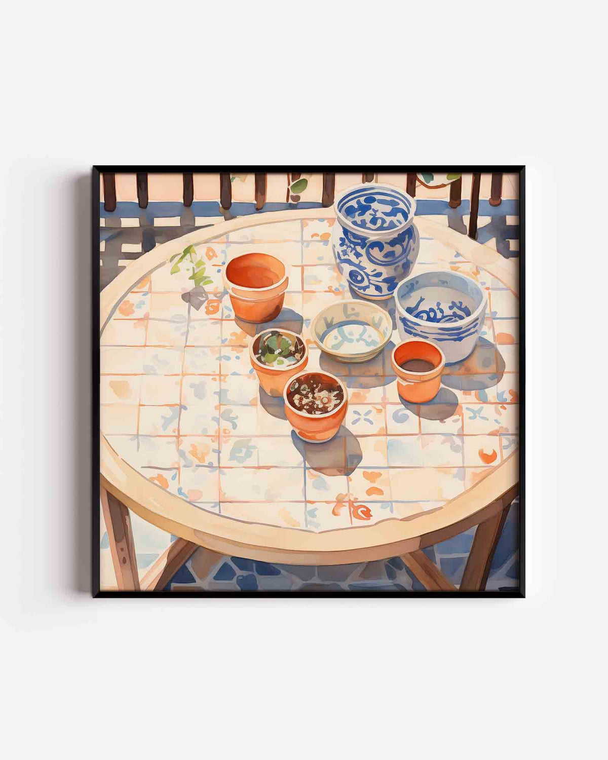 Tafereel met potten – keuken vierkante poster als wanddecoratie