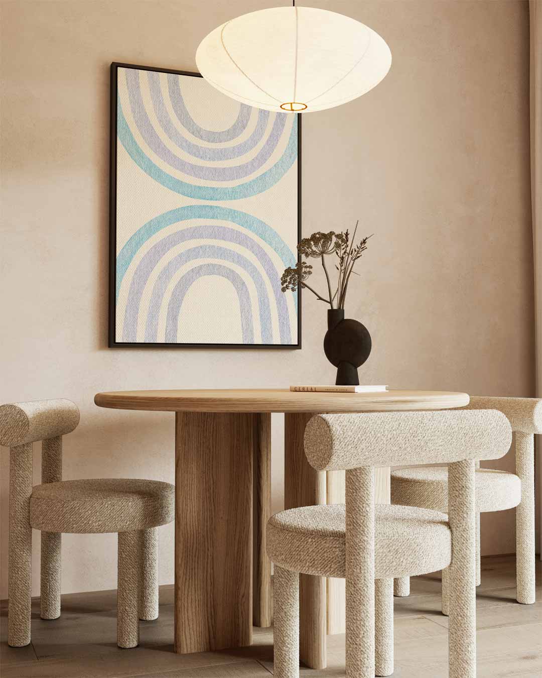 Blauwboog patroon – staand kunstwerk voor modern interieur