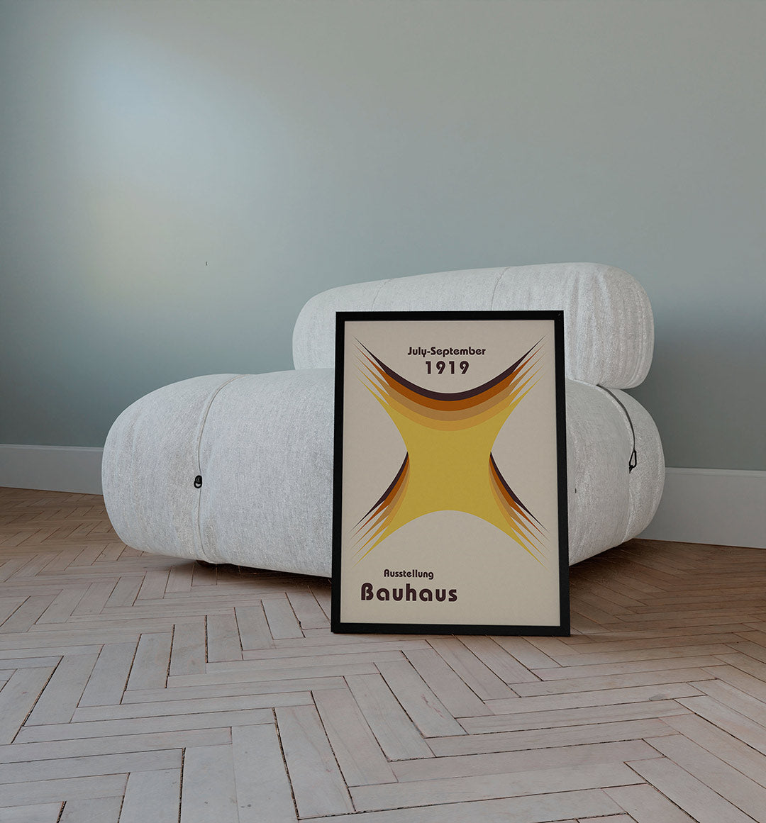 Vorm en kleurvlakken – staande Bauhaus poster voor aan de muur