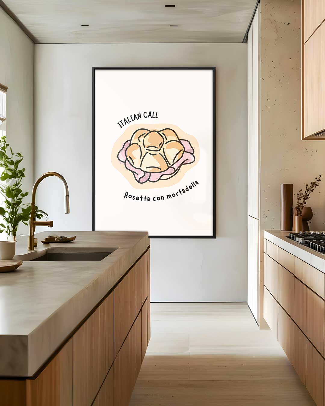 Italiaanse Broodjesliefde – staand kunstwerk voor modern interieur