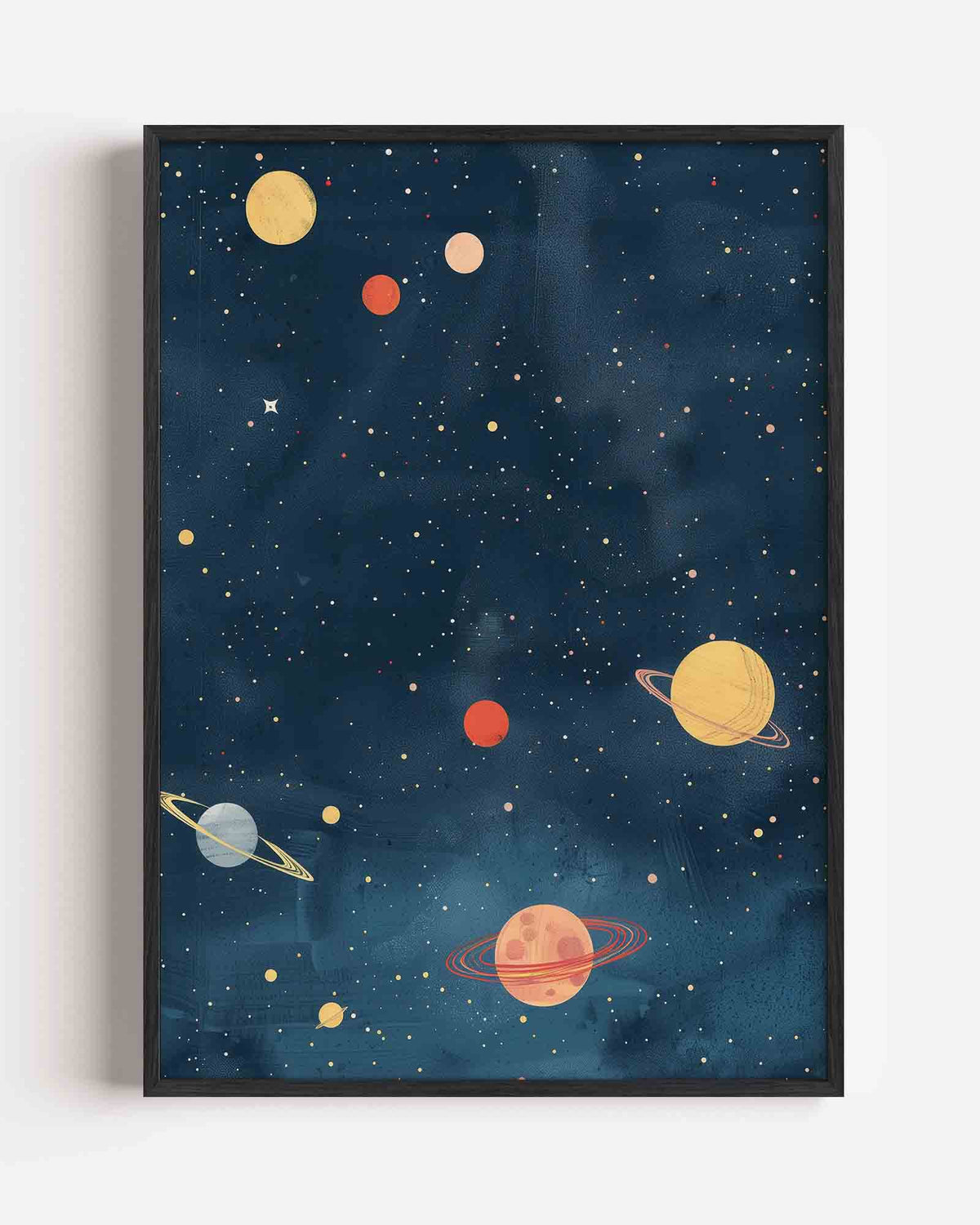 Planeten en sterren – kids portret poster als wanddecoratie