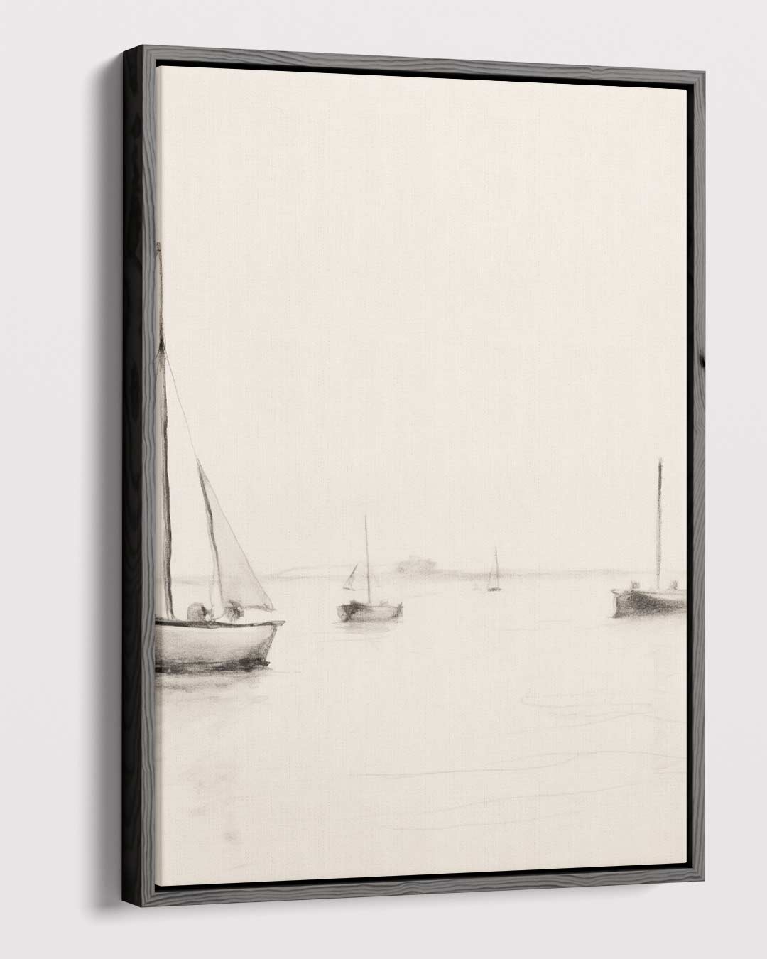 Rustige Zeilboten op de Horizon – dibond kunstwerk als wanddecoratie
