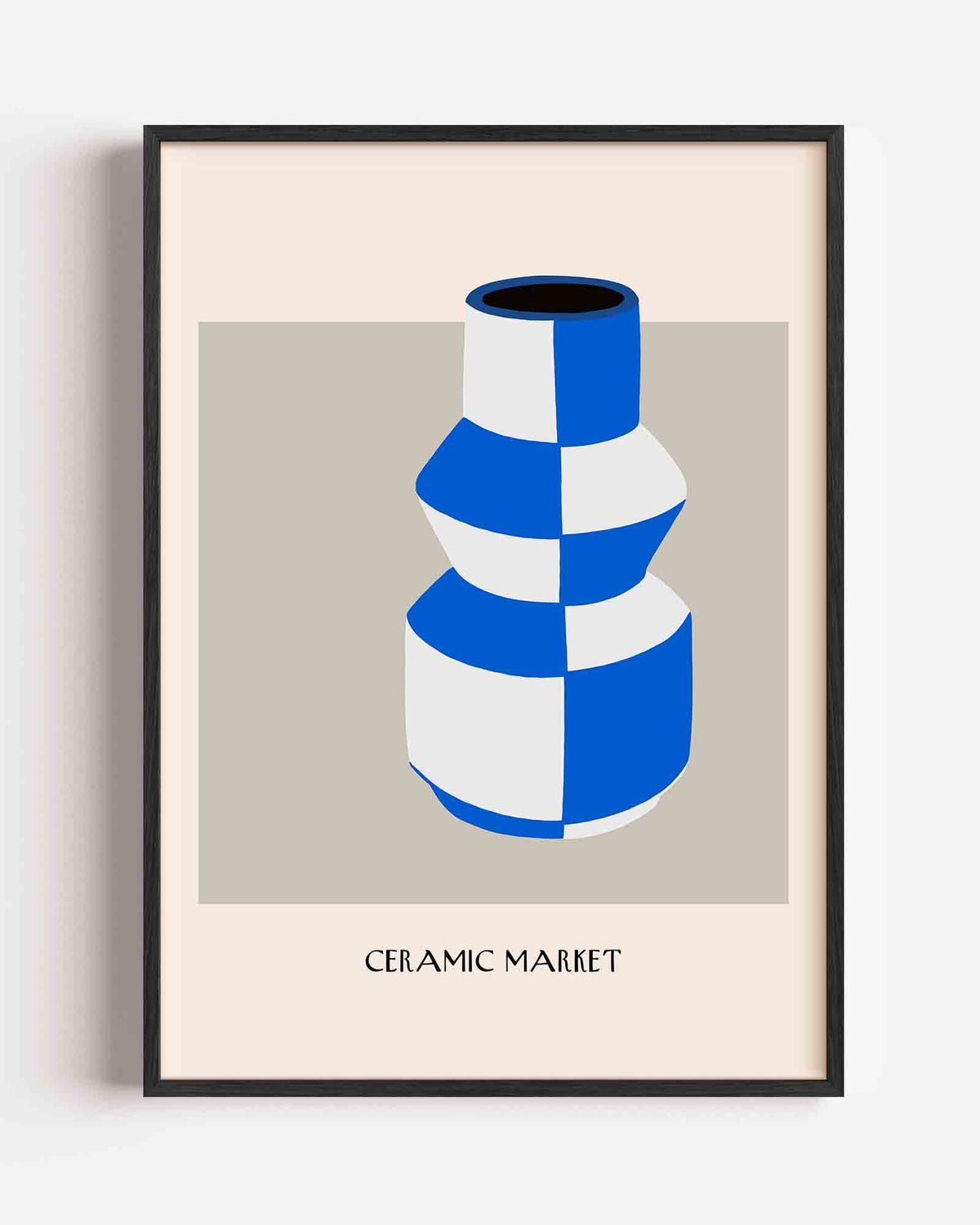 Blauw witte vaas – Slow Living portret poster als wanddecoratie