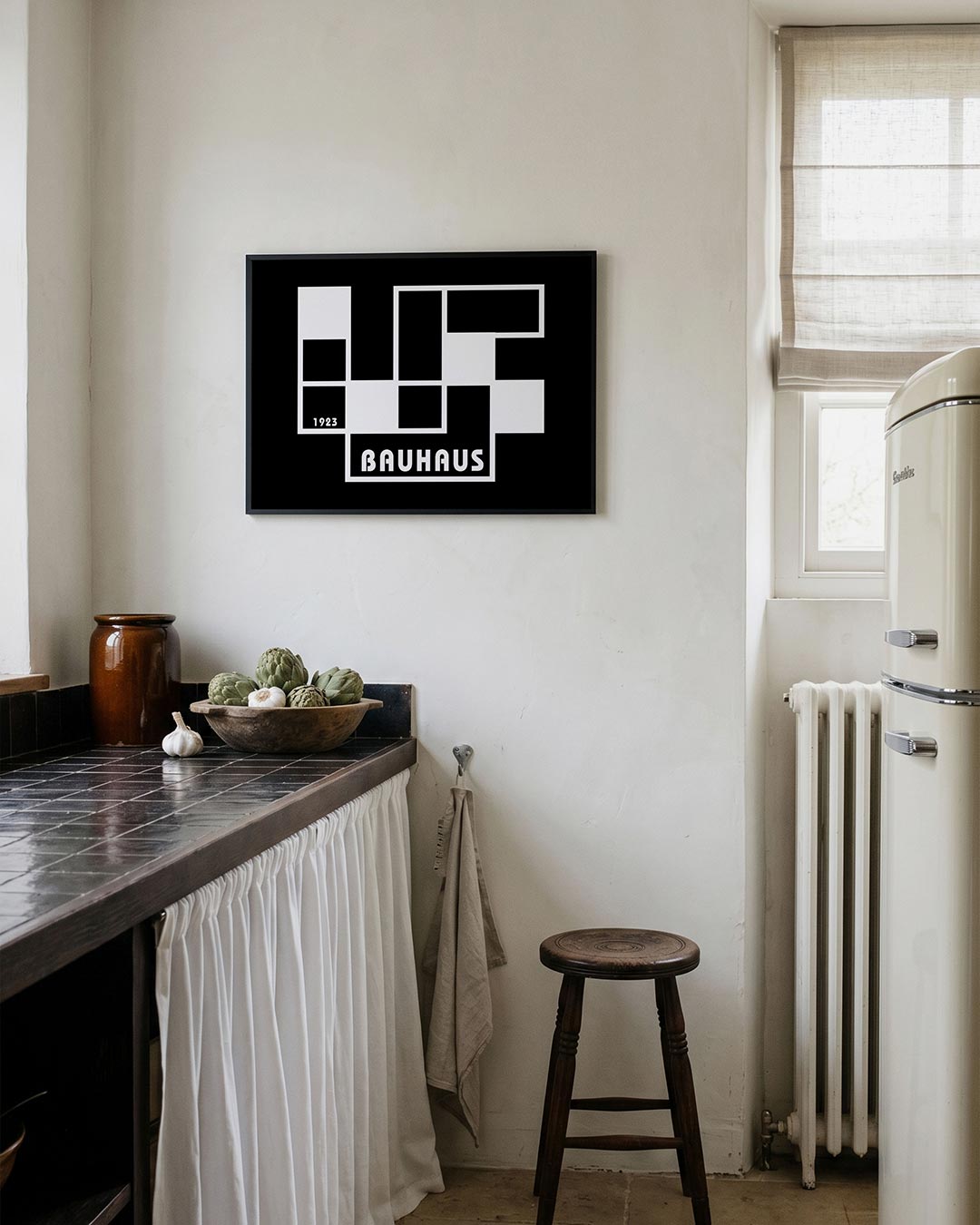 Vlakverdeling en lijnen – geometrische poster in Bauhaus-stijl van WallArtistic