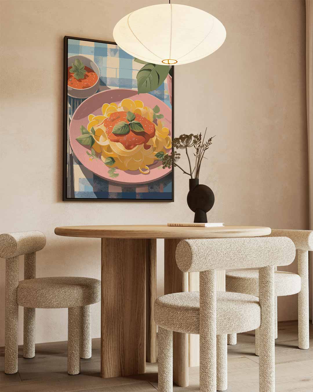 Italiaanse Sferen op Tafel – canvas wanddecoratie in portret formaat