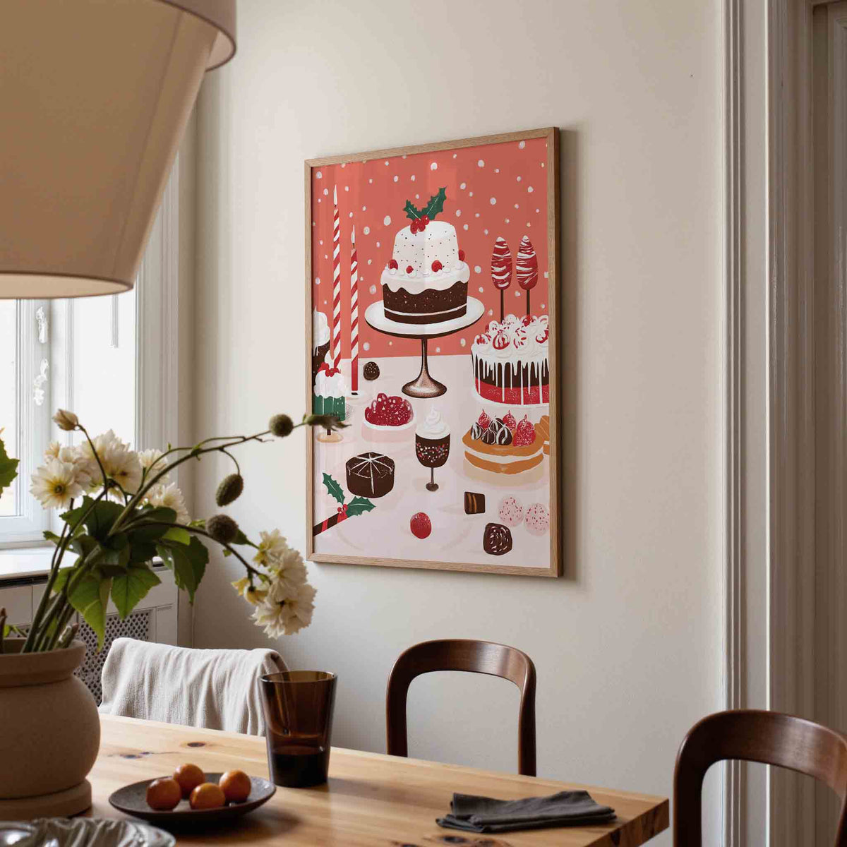 Feestelijke dessert – kerstposter in staand formaat