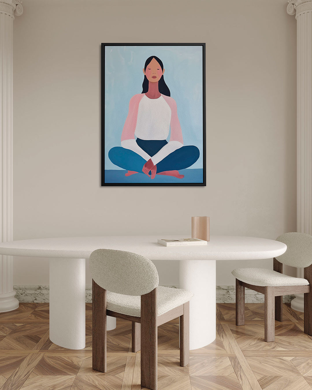Meditatieve vrouw – staand wanddecoratie kunstwerk