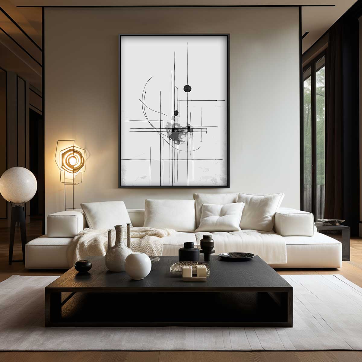 Abstracte Lijntango – modern portret kunstwerk van WallArtistic