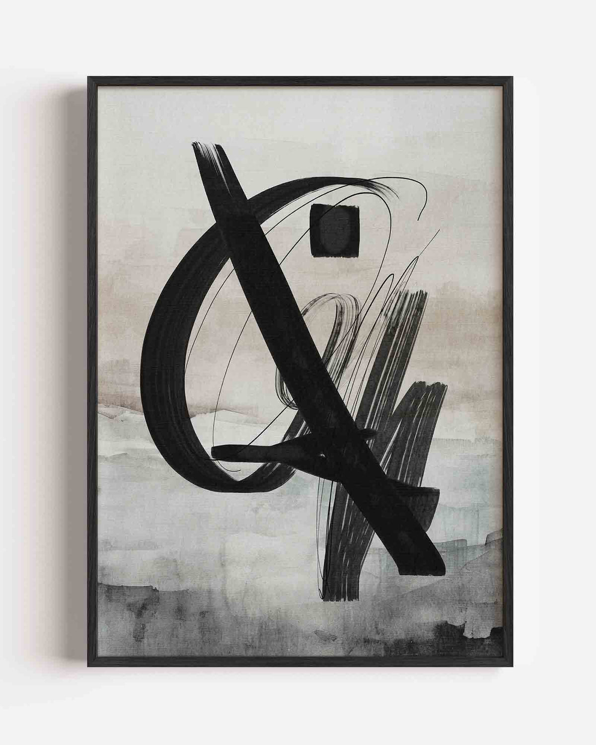 Abstracte vormen – zacht abstracte portret poster als wanddecoratie