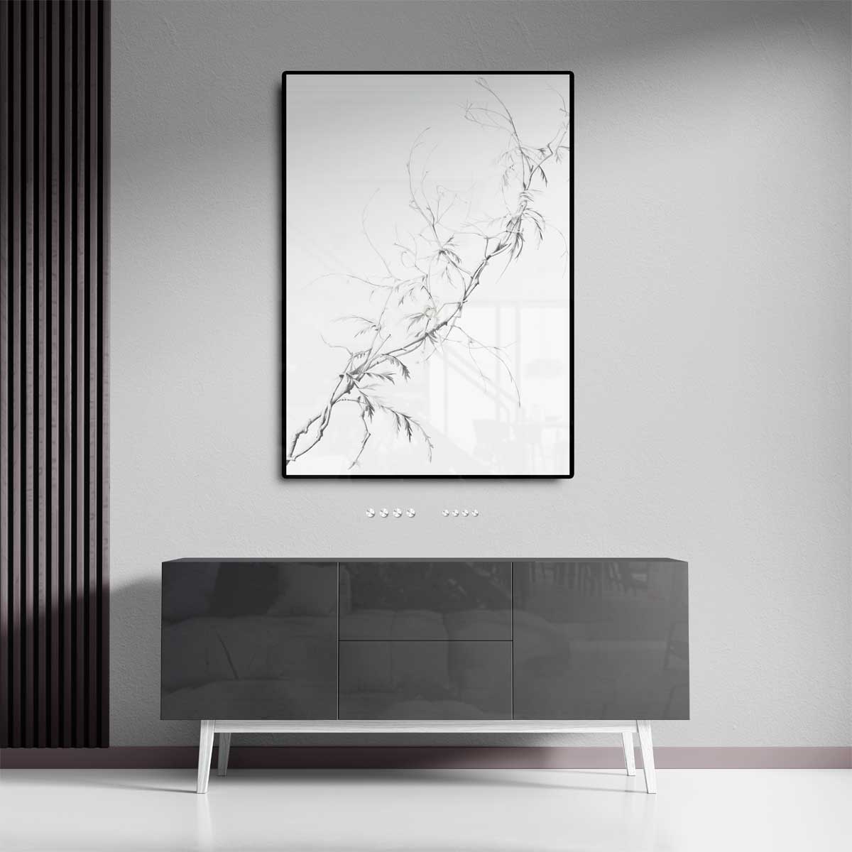 Bamboe in Potlood – plexiglas kunstwerk als wanddecoratie