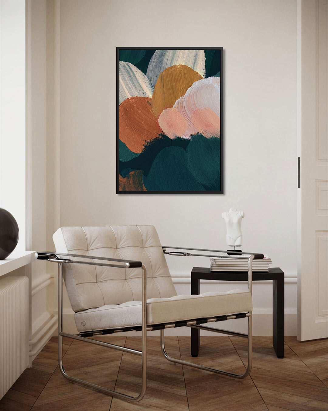 Organische kleurencompositie – kunstwerk als stijlvolle wanddecoratie