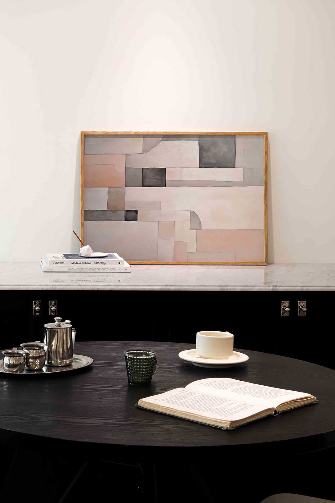 Abstracte vormen – abstracte poster in liggend formaat