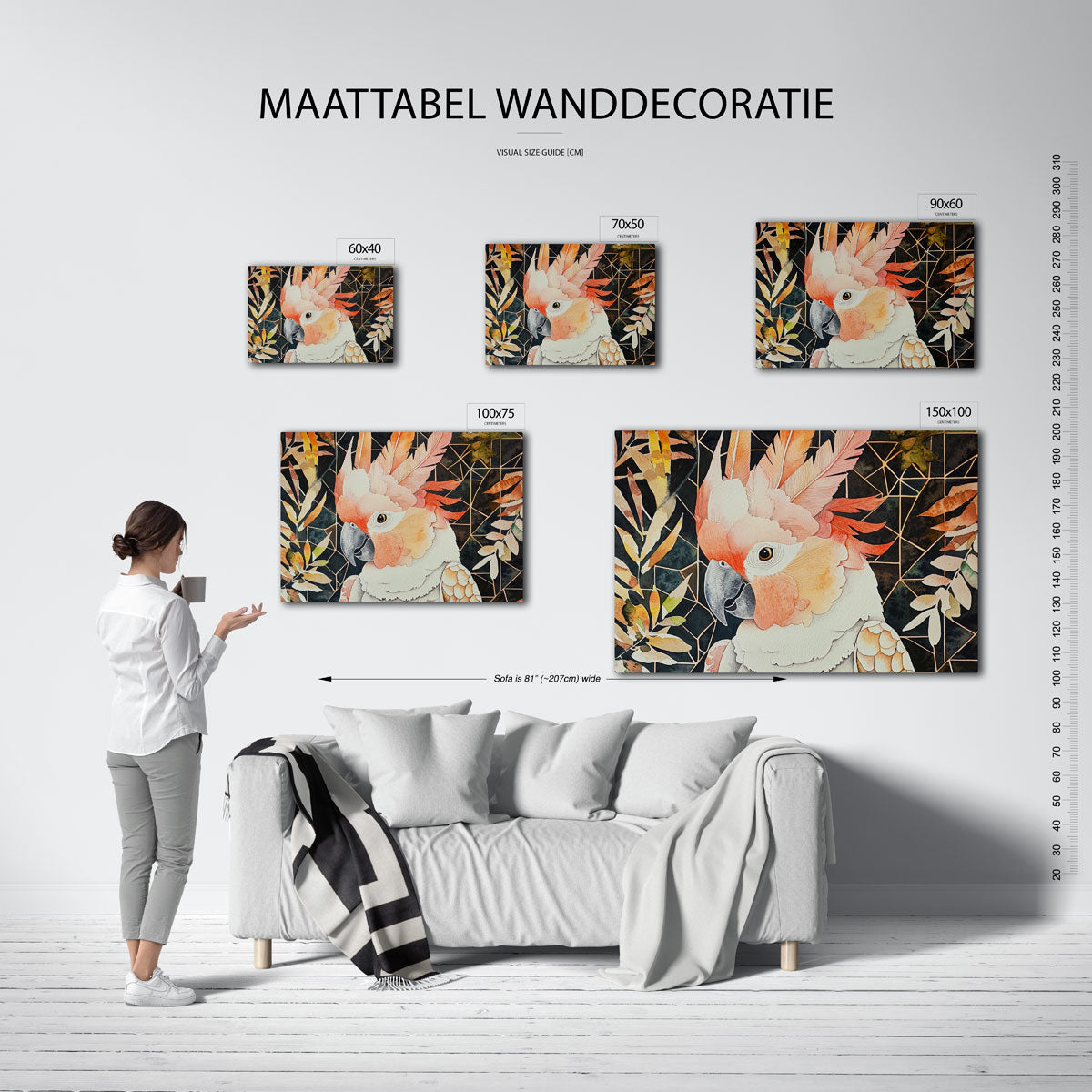 Vogels en geometrie – kunstwerk op canvas, dibond of plexiglas