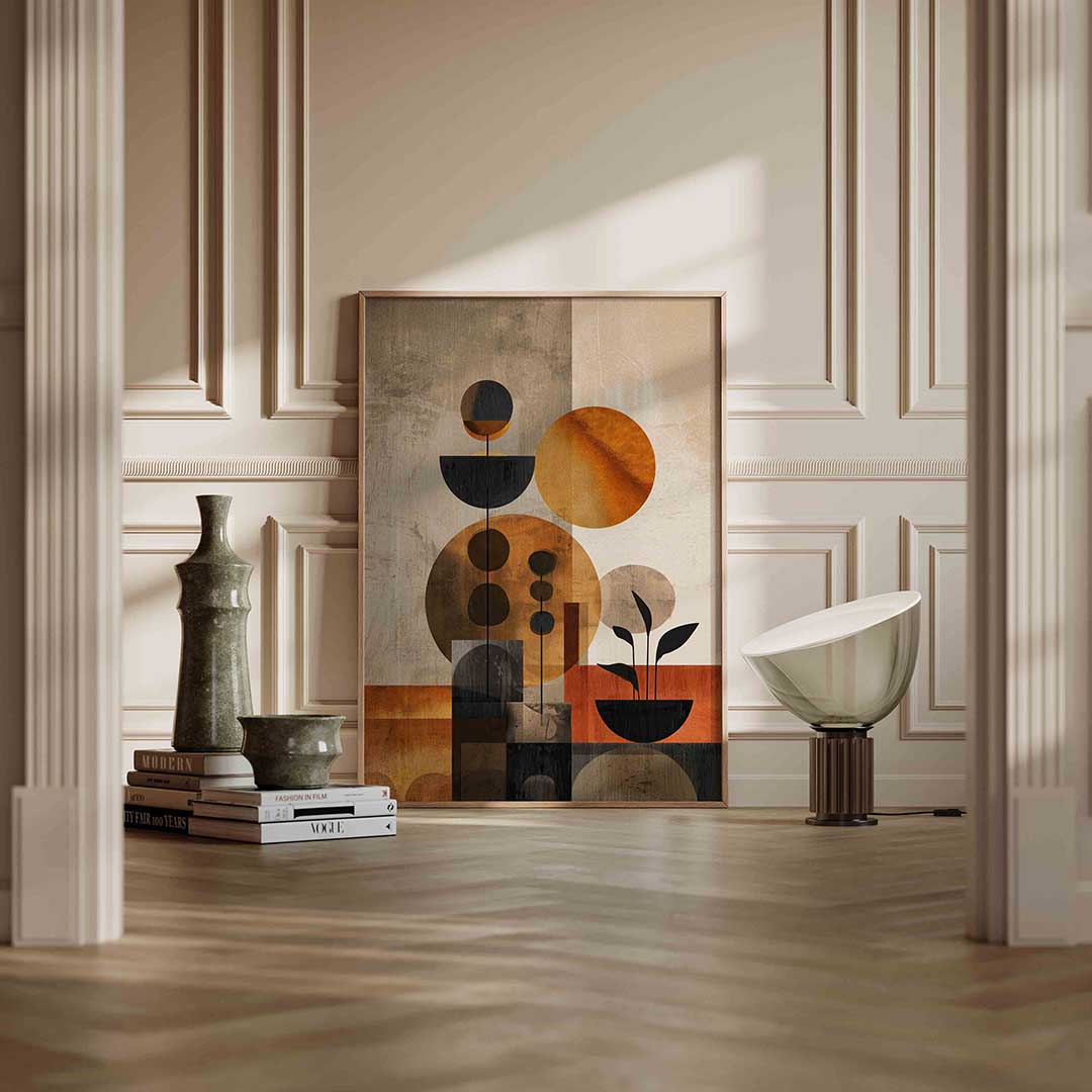 Abstracte vormen – staande abstracte wanddecoratie van WallArtistic