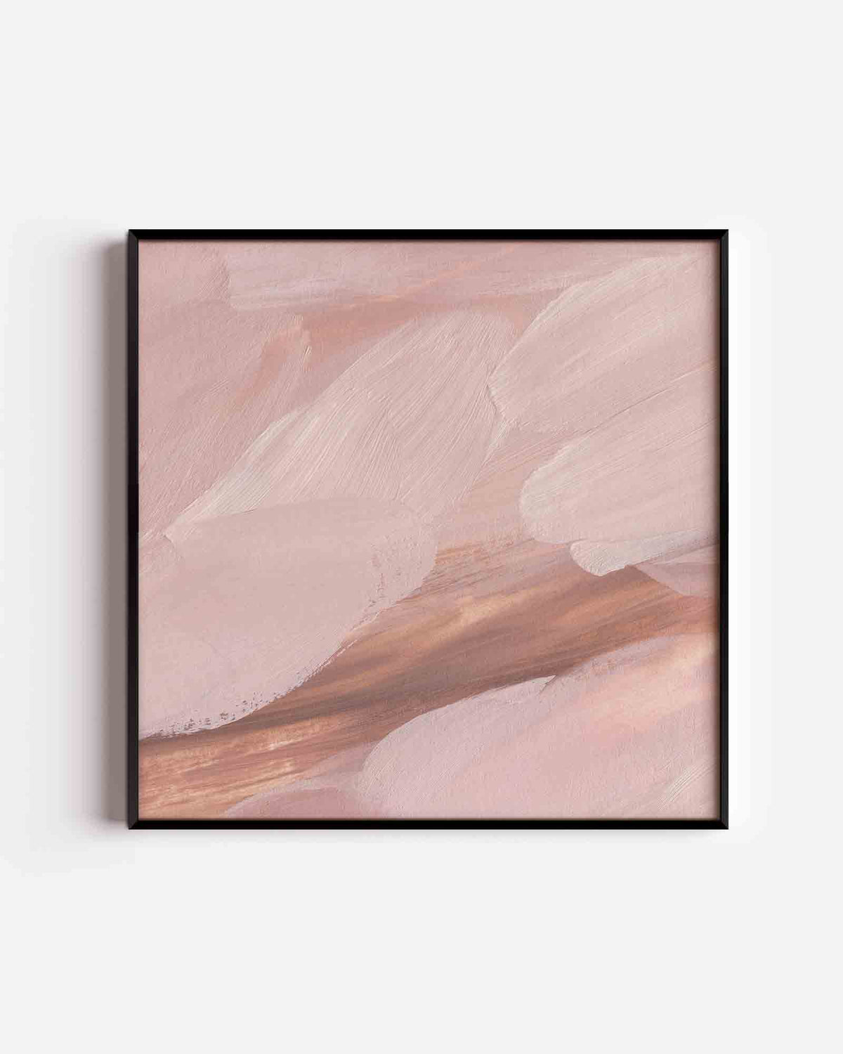 Abstracte roze penseelstreken – schilderkunst vierkante poster als wanddecoratie