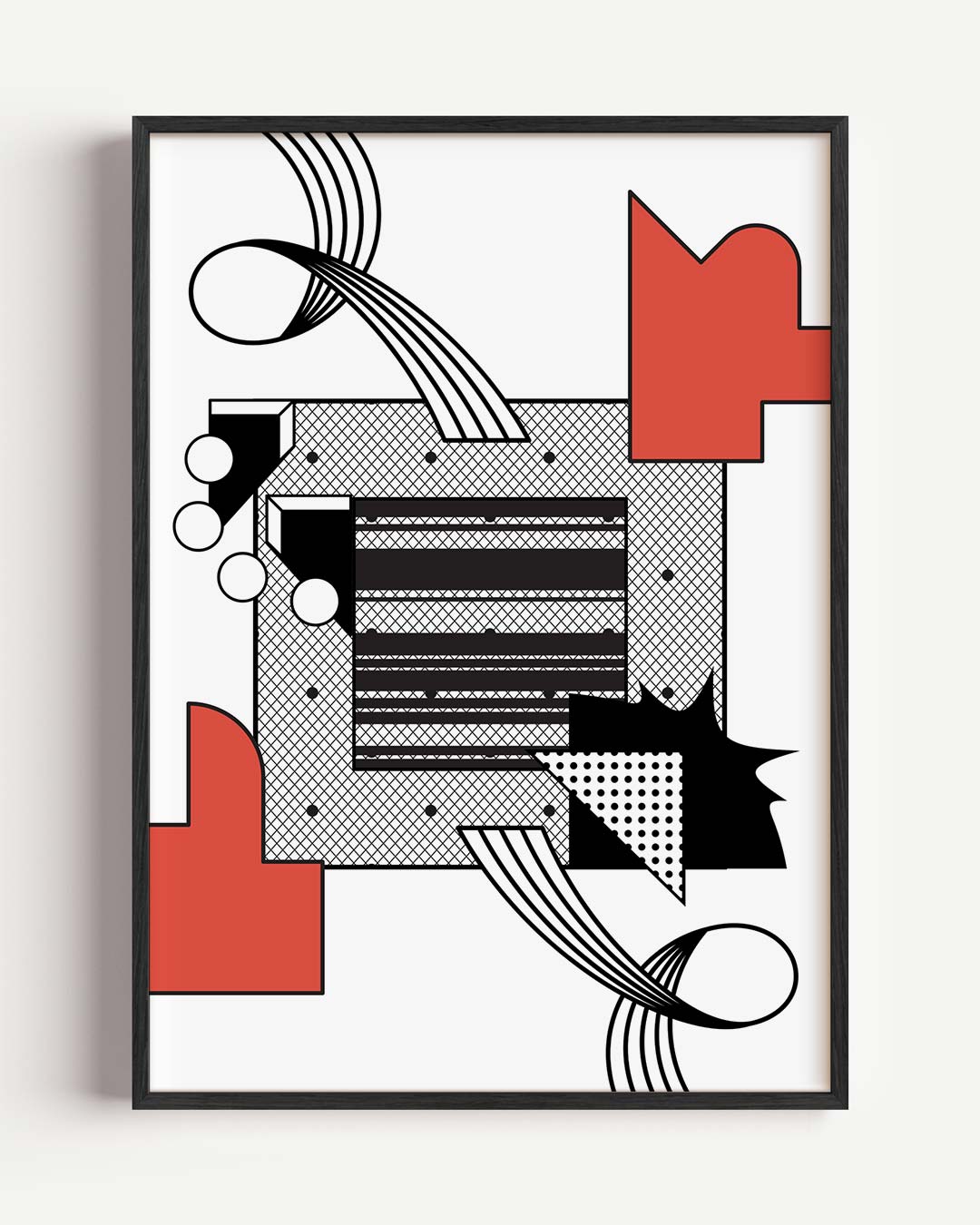 Modern Abstracte Geometrische Kunstposter – kleurrijke abstracte portret poster als wanddecoratie