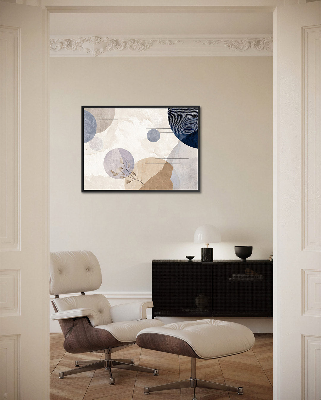 Geometrische vormen compositie – Harmonieuze – liggende wanddecoratie