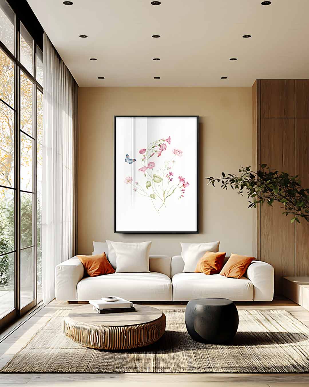 Bloemenwandeling – canvas wanddecoratie in portret formaat