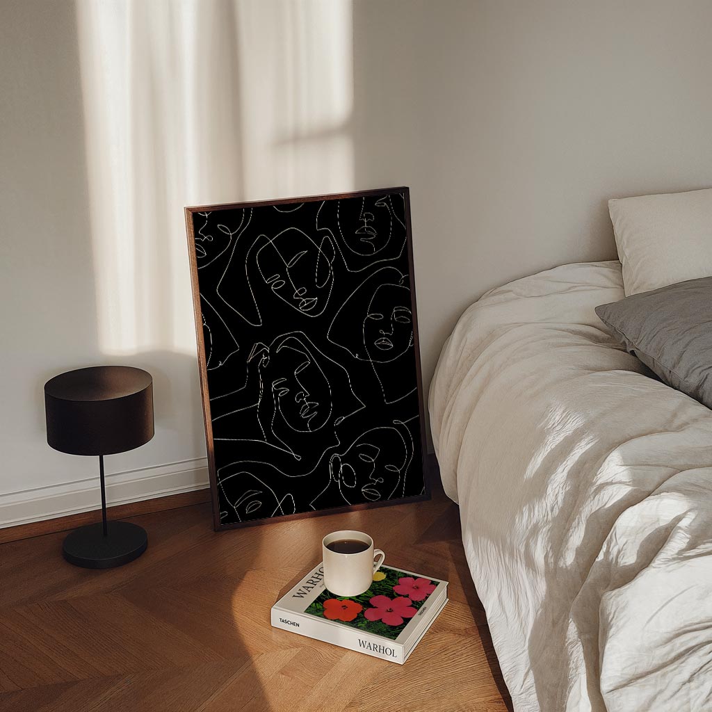 Abstracte Gezichten – staande Popart wanddecoratie van WallArtistic