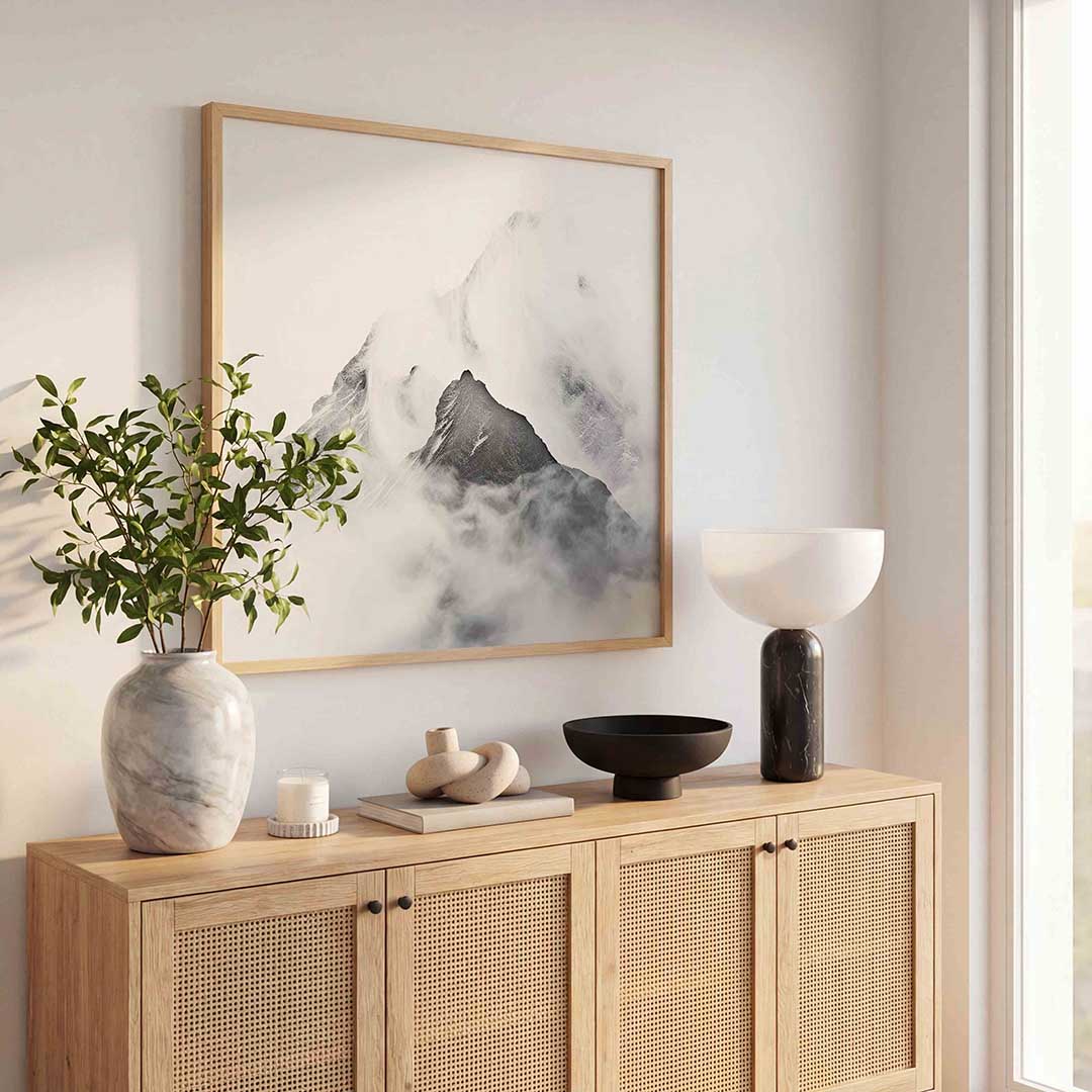 Berglandschap – illustratie poster in vierkant formaat