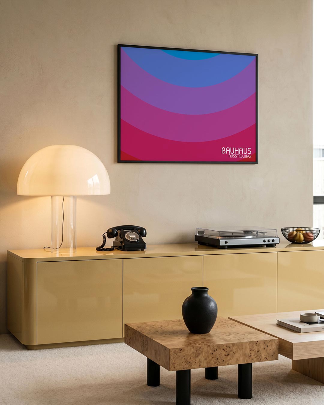 Kleurvlakken boog – moderne Bauhaus wandkunst als poster
