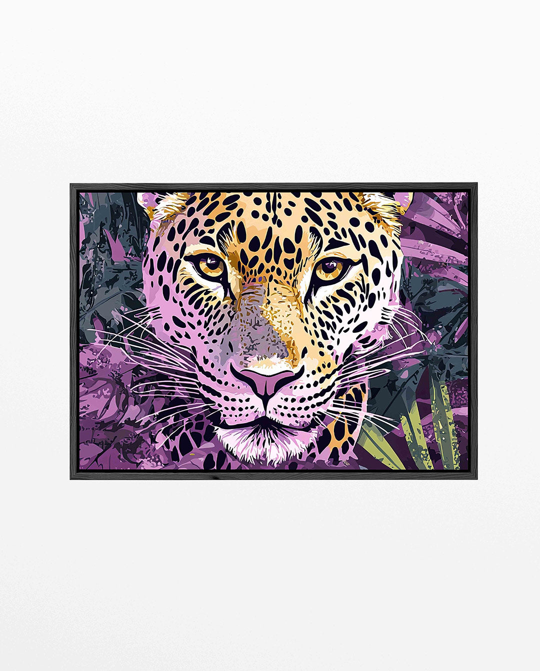 Levendige luipaard portret – Dieren kunstwerk – liggend dieren kunstwerk