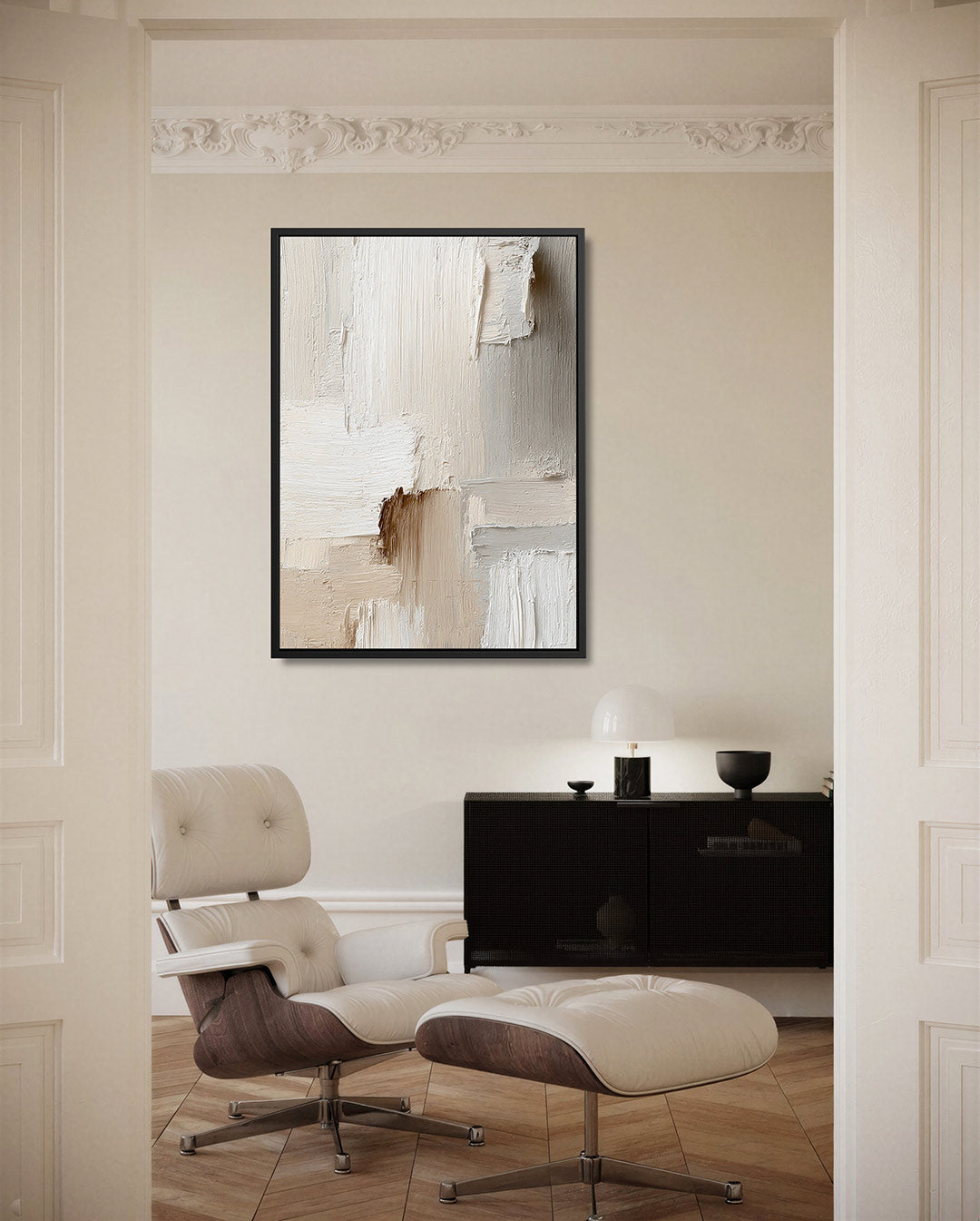 Textuur in neutrale kleuren – staand wanddecoratie kunstwerk