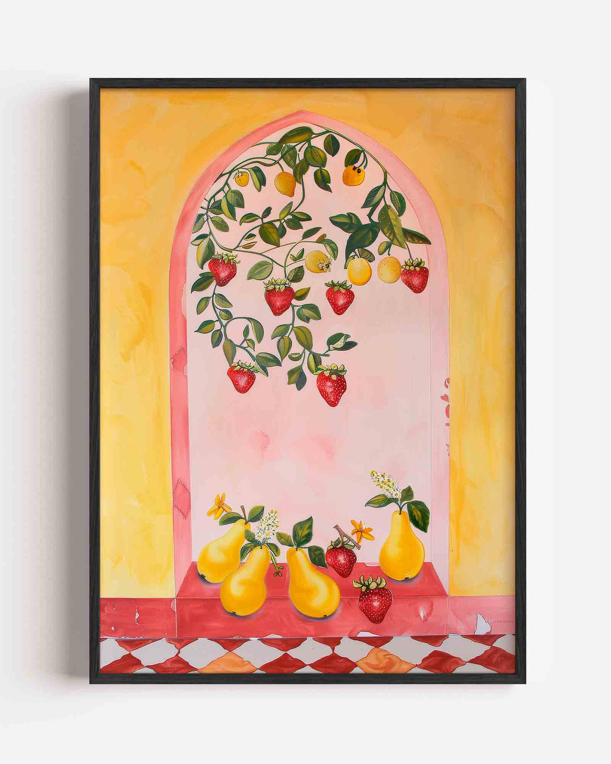 Fruit en bladeren – Kunst & Design poster als staande wanddecoratie