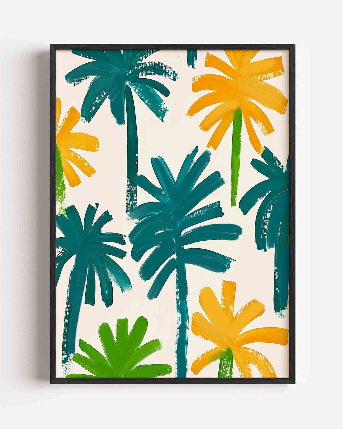 Palmbladeren en bloemen – bloemen portret poster als wanddecoratie
