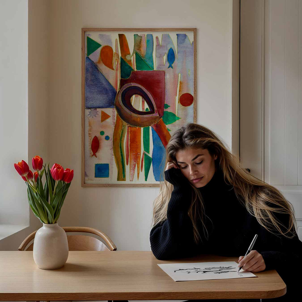 Kleurrijke Abstracte Kunstposter – Popart poster als moderne urban wanddecoratie