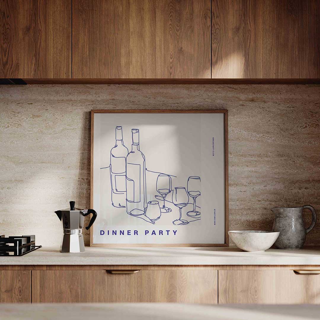 Dinner party – culinaire wandkunst als vierkante poster