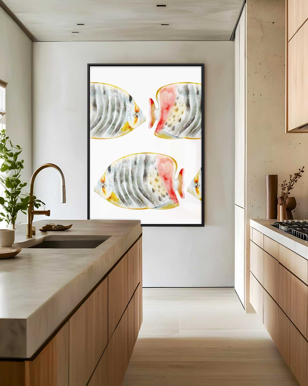 Tropische vissen – staand kunstwerk voor modern interieur