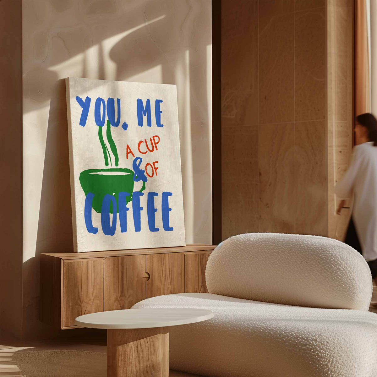 Koffieliefde Moment – canvas wanddecoratie in portret formaat