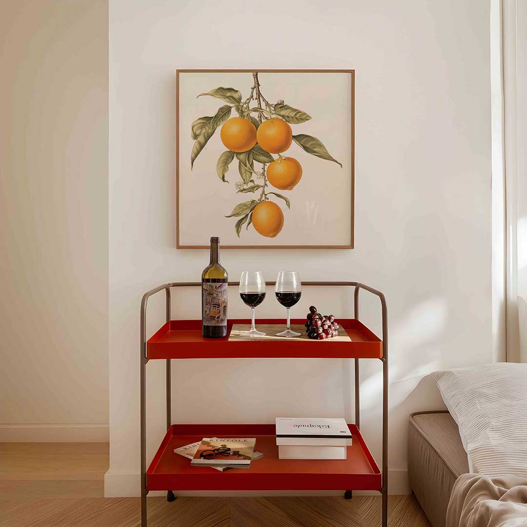 Sinaasappeltakken – vierkante keuken wanddecoratie van WallArtistic