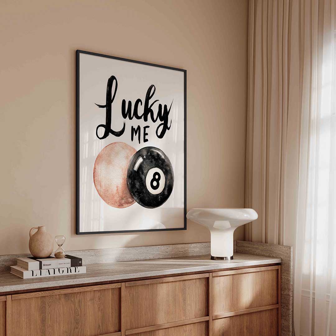 Lucky me – kleurrijke Pop Art poster in staand formaat