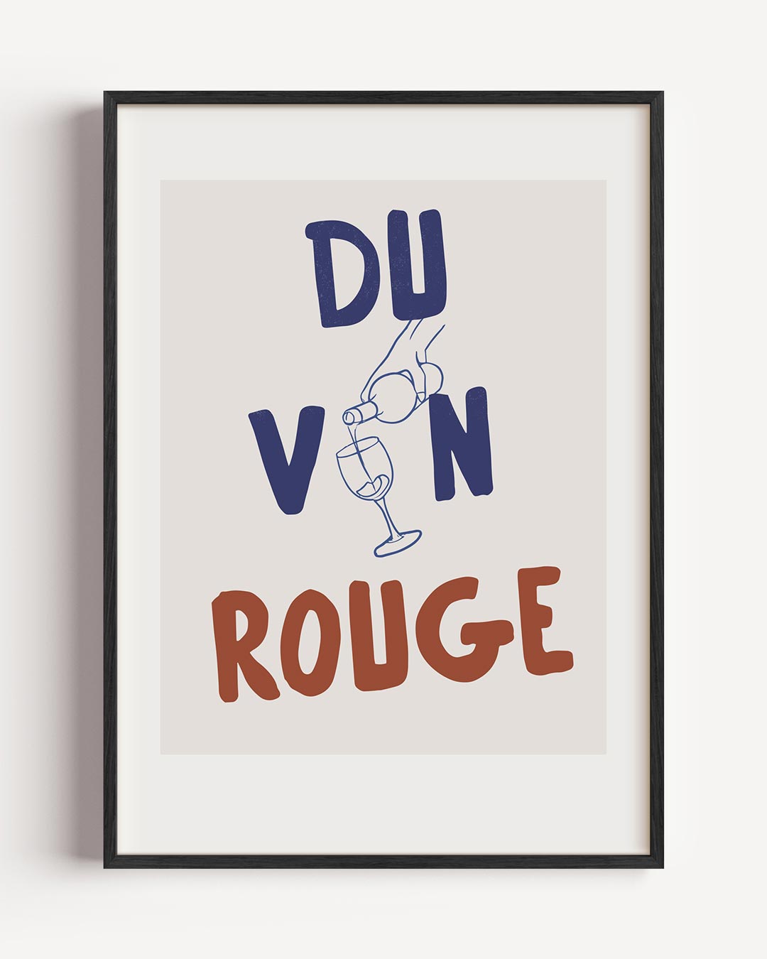 Du Vin Rouge Wijnposter – keuken portret poster als wanddecoratie