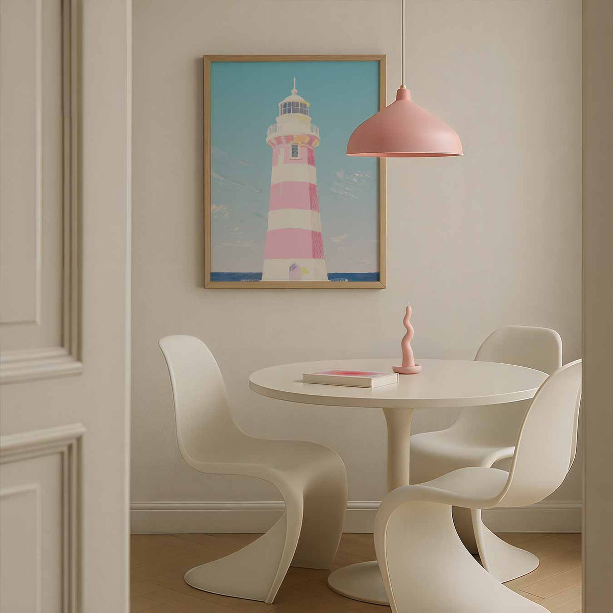Zomerse Vuurtoren Vibes – zomerse poster in staand formaat
