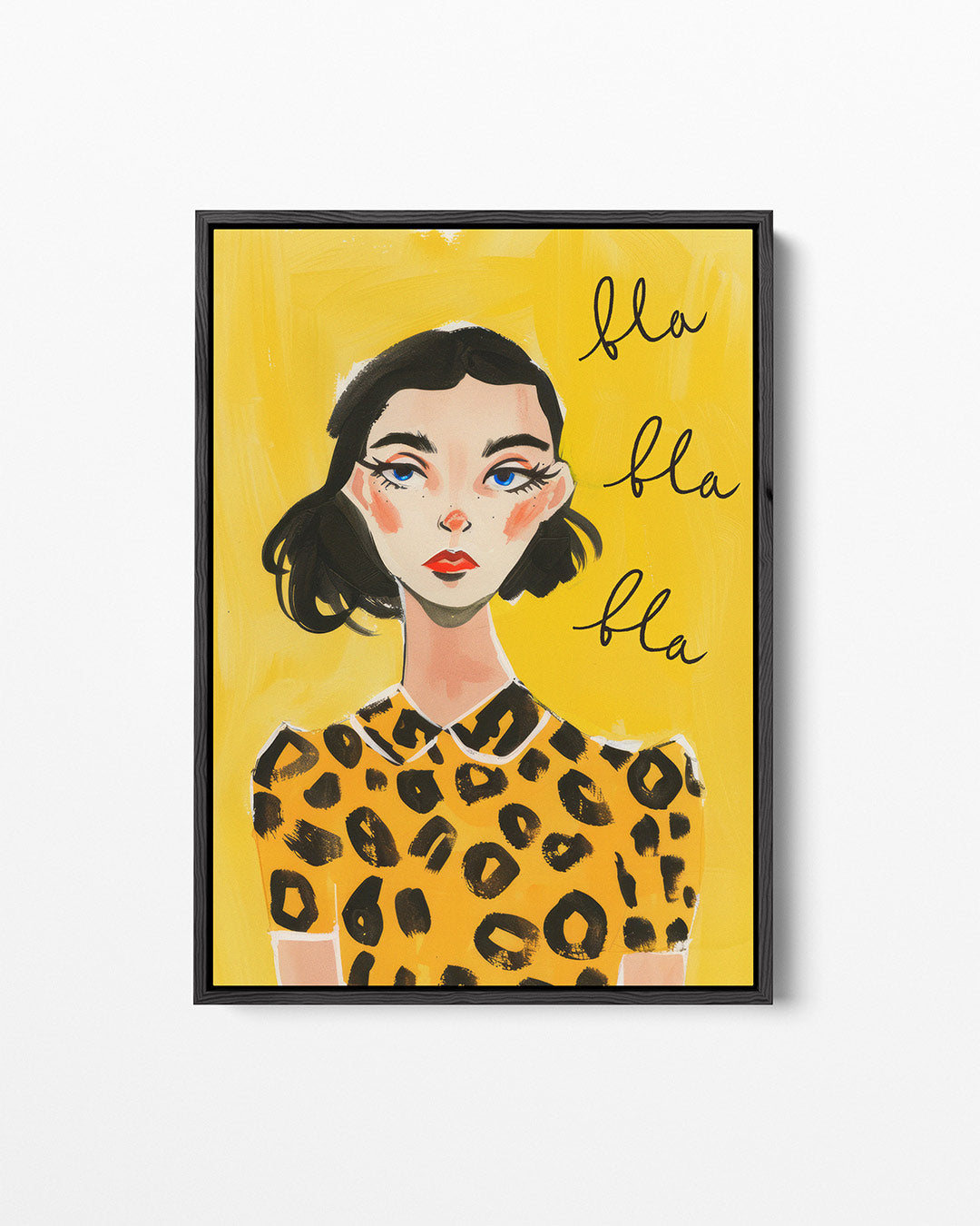 Vrouwelijk portret illustratie – staand wanddecoratie kunstwerk
