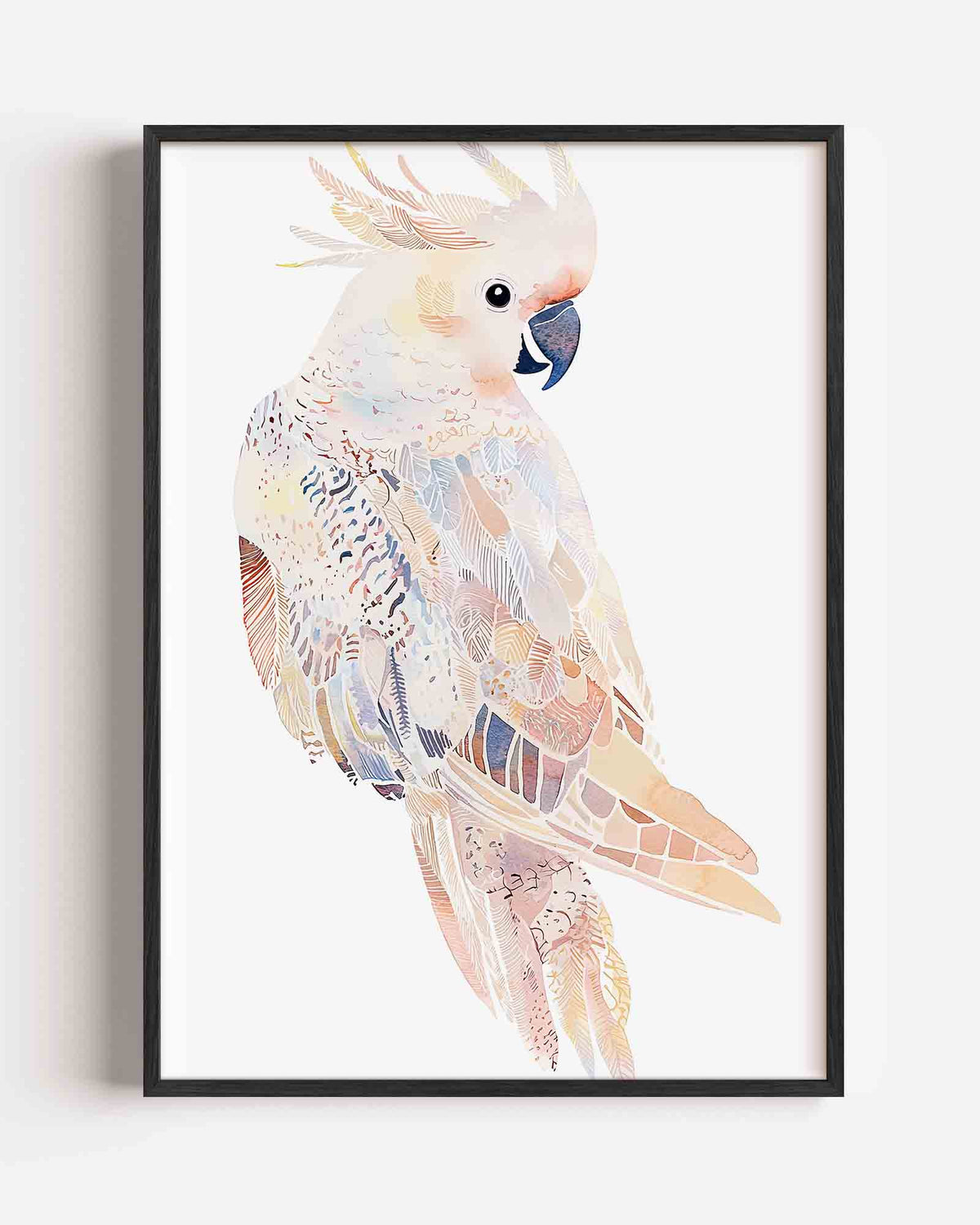 Papegaai in pastel – dieren portret poster als wanddecoratie