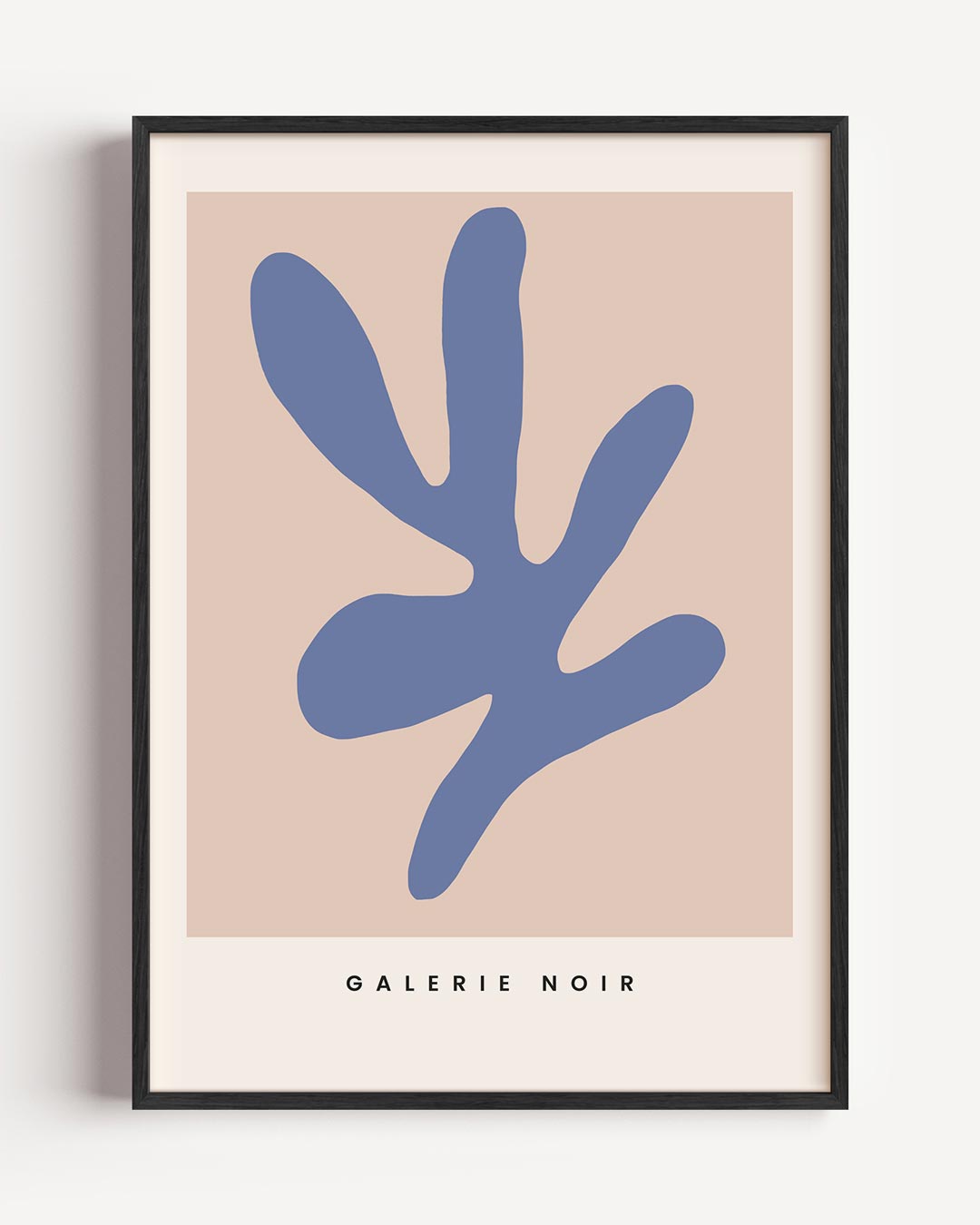 Moderne Abstracte Blauw-Grijze Kunstposter – typografie portret poster als wanddecoratie