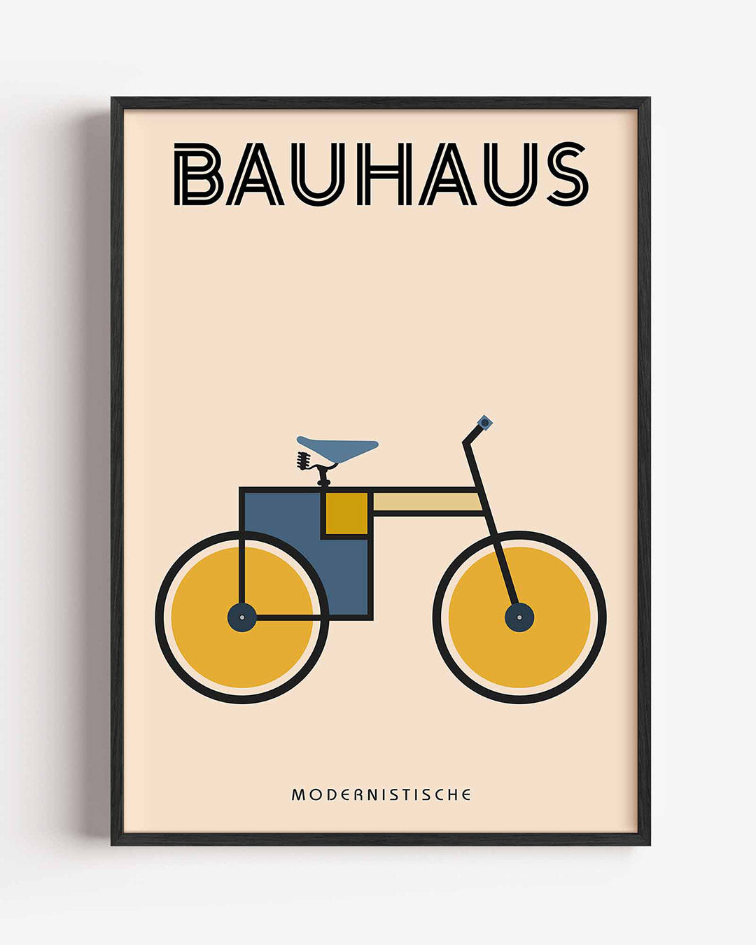 Fiets en vormen – staande Bauhaus poster als wanddecoratie