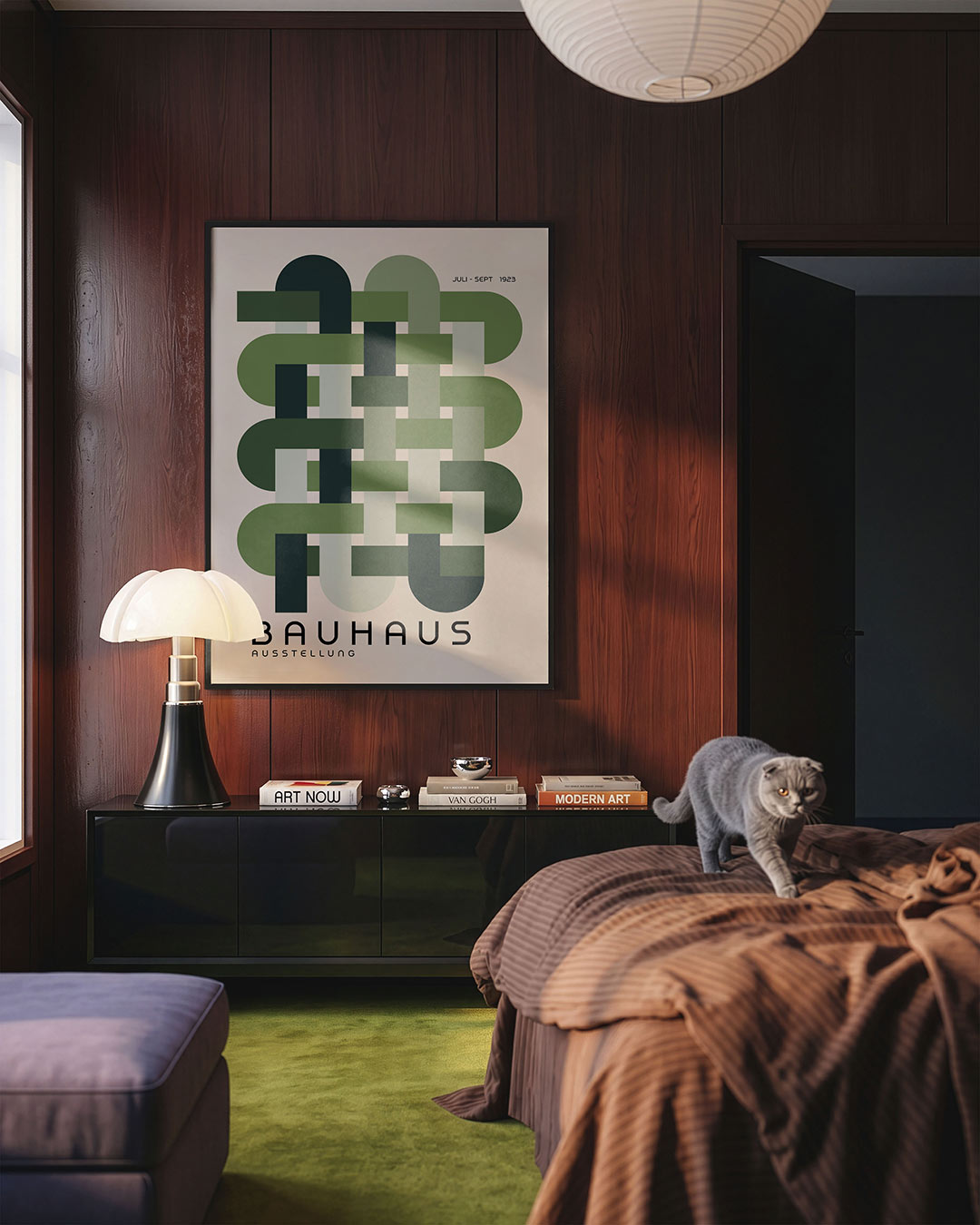 Geweven vormen – geometrische Bauhaus poster in staand formaat