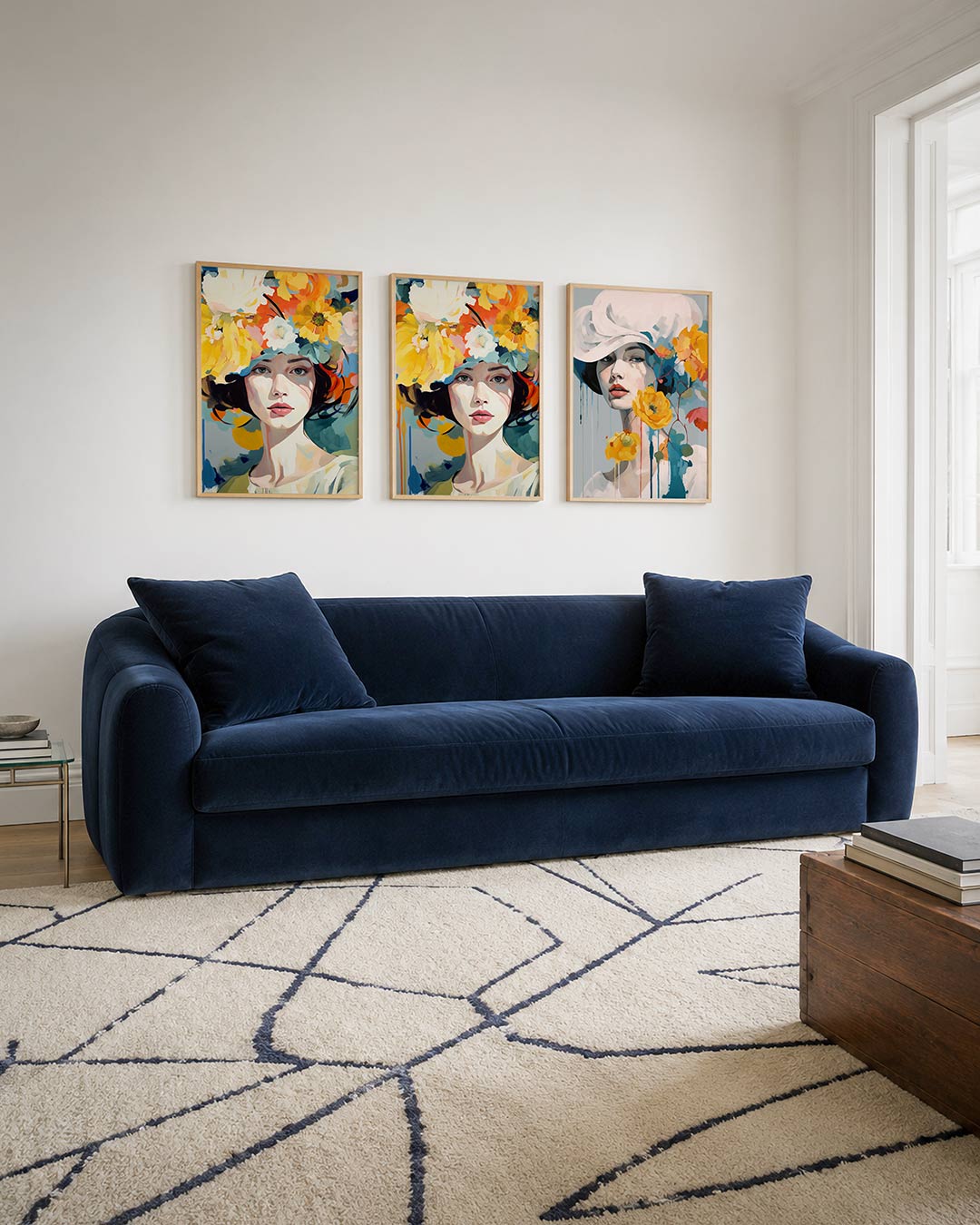 Bloemrijke portretcompositie posterset – tweede productweergave