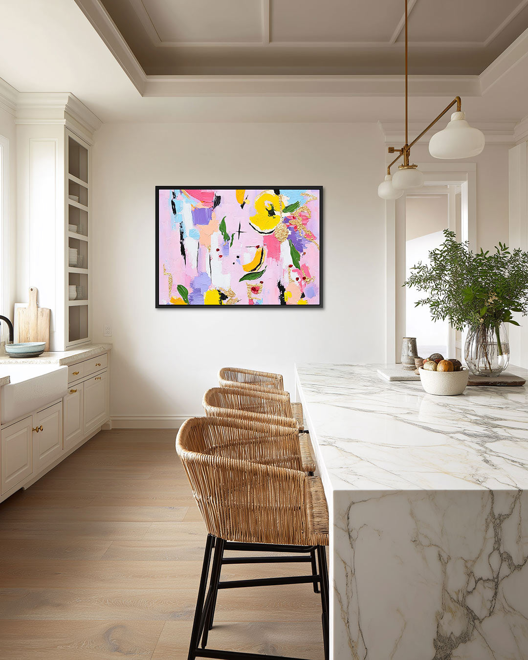Kleurrijke vormen – wanddecoratie in interieur