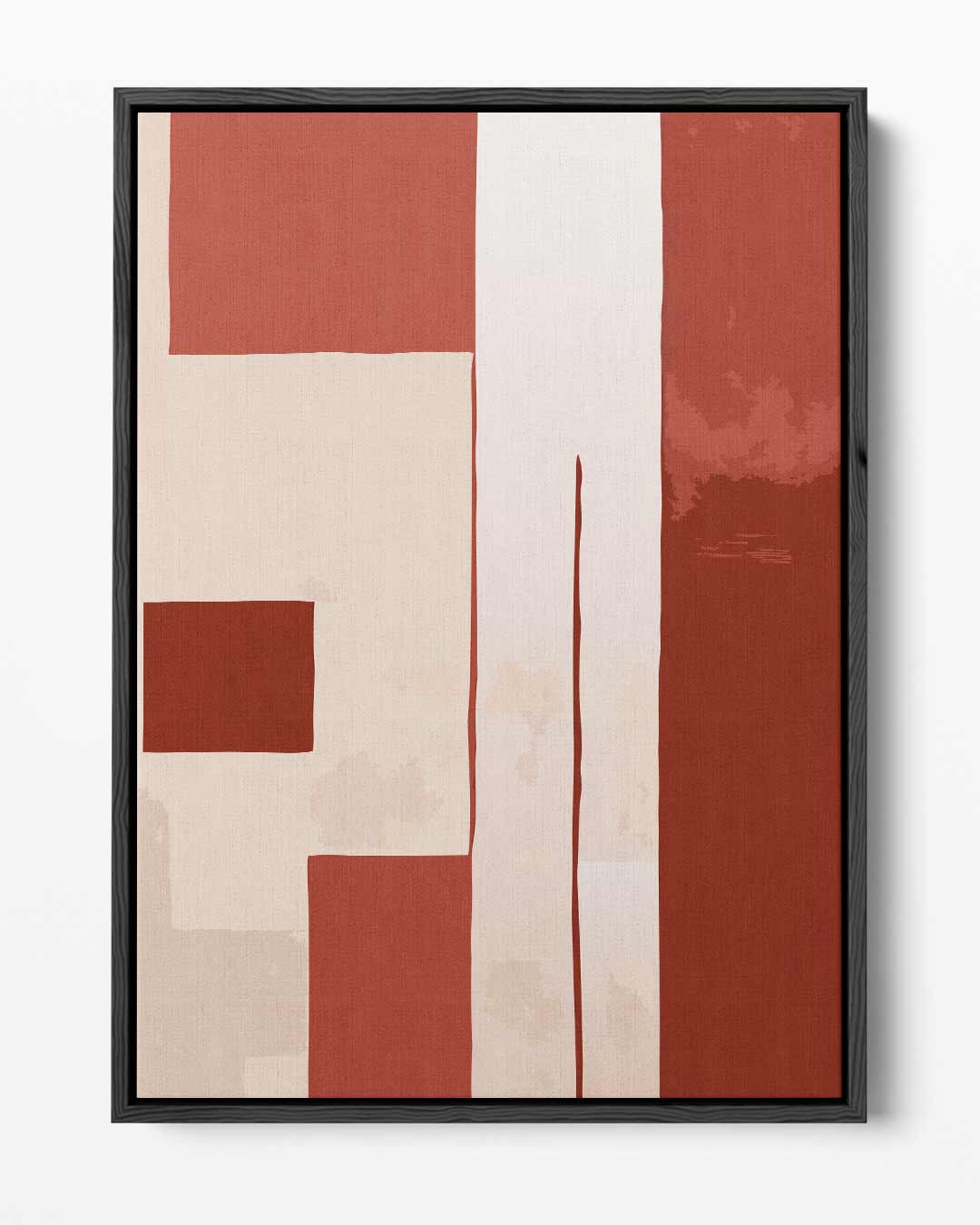 Abstracte Rood-Beige Compositie – portret kunstwerk als wanddecoratie