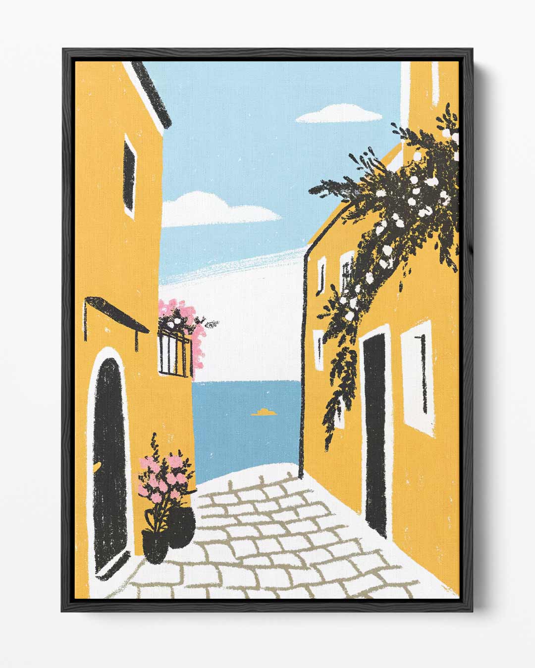 Zonnige Straat naar de Zee – portret kunstwerk als wanddecoratie