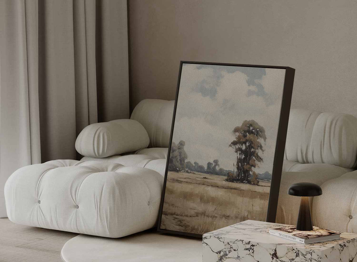 Zomerlandschap in Vervagende Tinten – dibond wanddecoratie in staand formaat